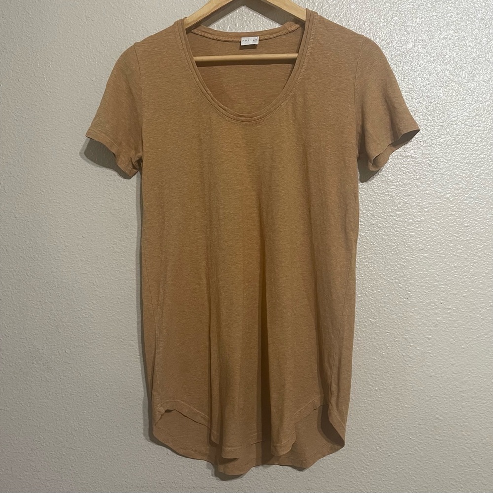 Poetry Womens Scoop Neck Short Sleeve Hemp Cotton Tee